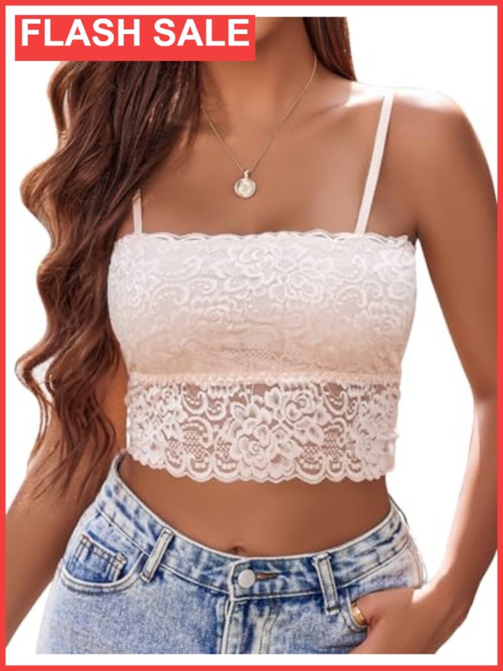 Lace Bralette Spaghetti Strap Tank Top Slim Backless Camisole